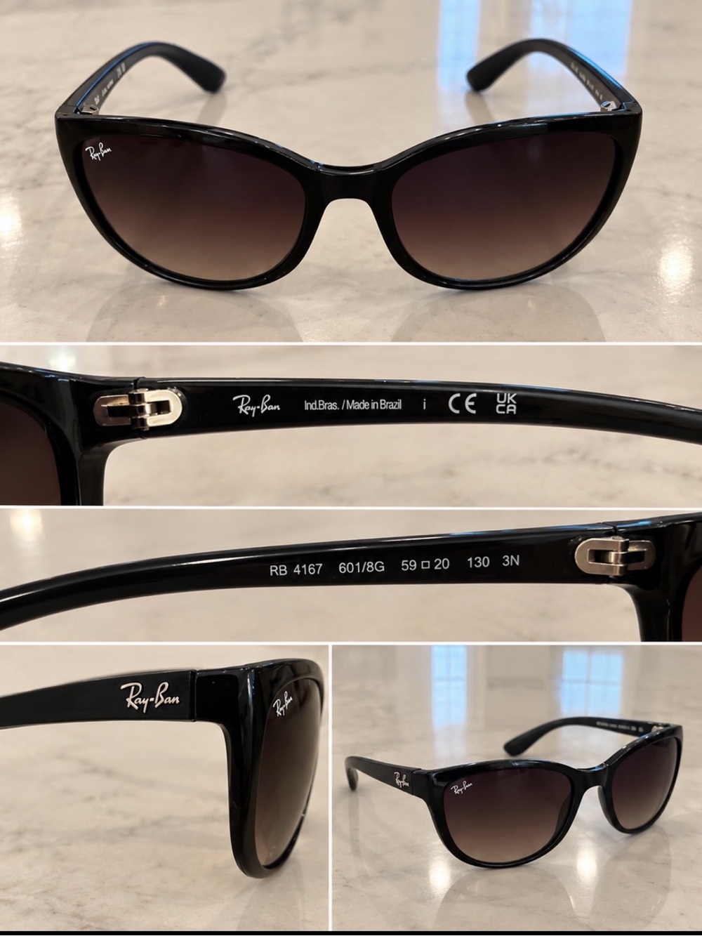 Ray-Ban Women's Black Frames with Brown Gradient Lenses Sunglasses